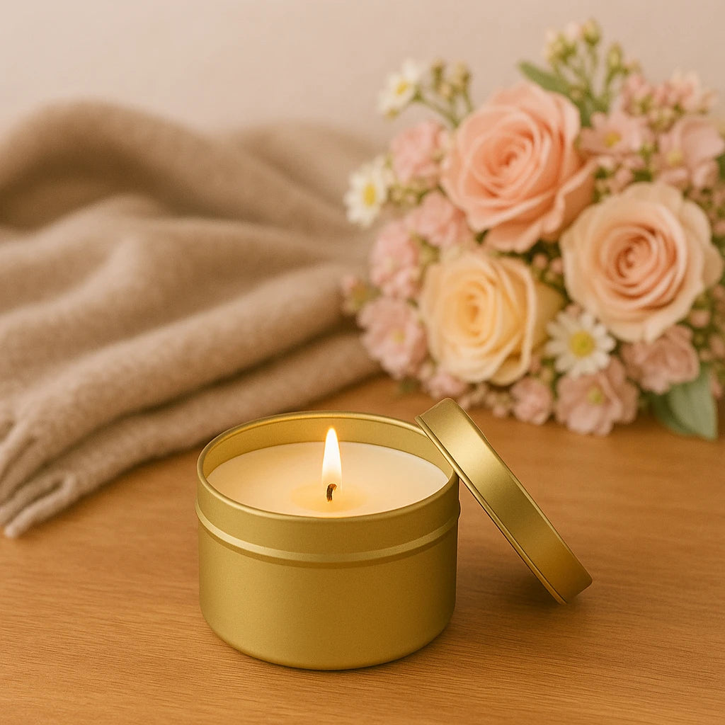 Gold Tin Soy Candles - Abboo Candle Co