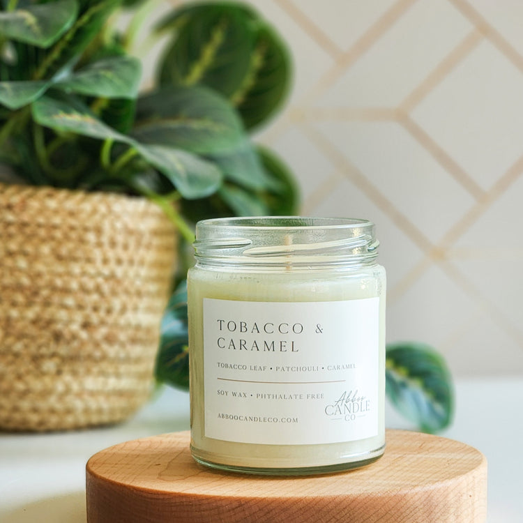 Abboo Candle Co single wick candles are made with soy wax , phthalate-free fragrance oils and cotton wicks for a clean burn.