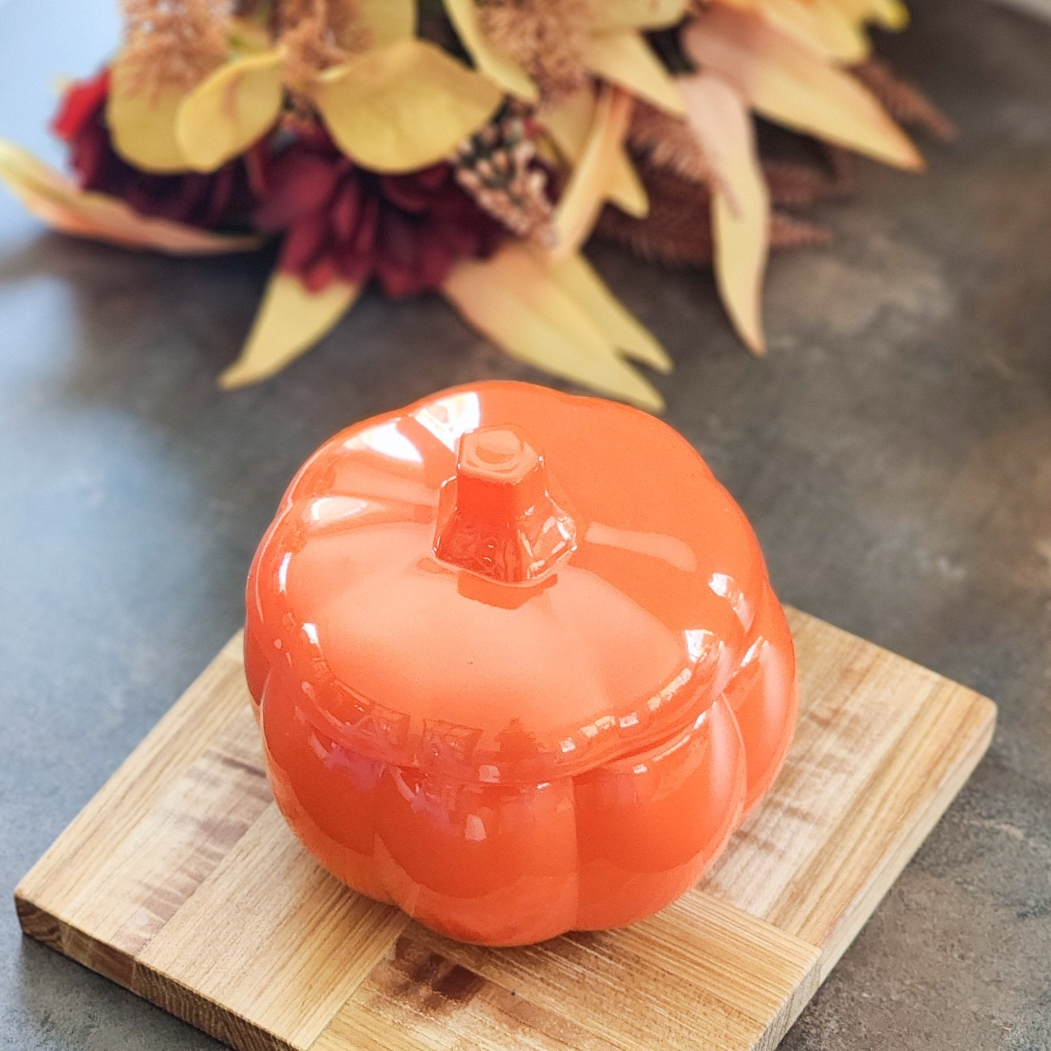 Harvest Orange Glass Pumpkin Candle - Limited Edition - Abboo Candle Co
