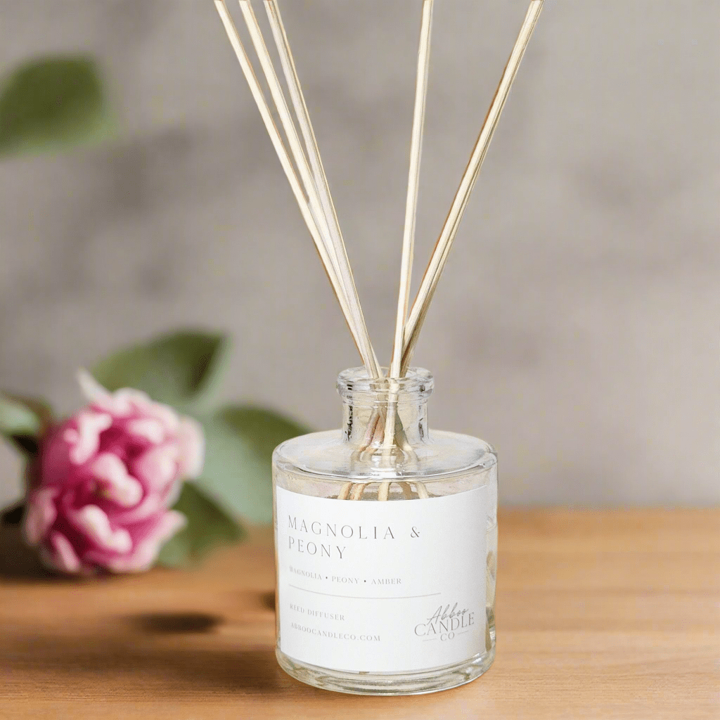 Magnolia and Peony Reed Diffuser - Abboo Candle Co