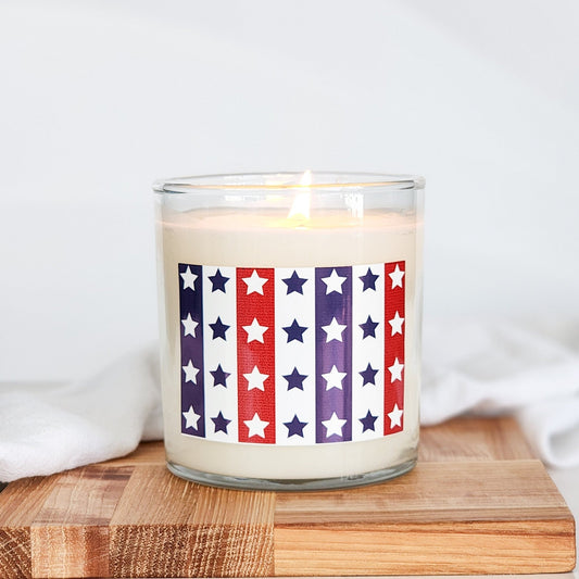 Patriotic Stars and Stripes Soy Candle - Abboo Candle Co