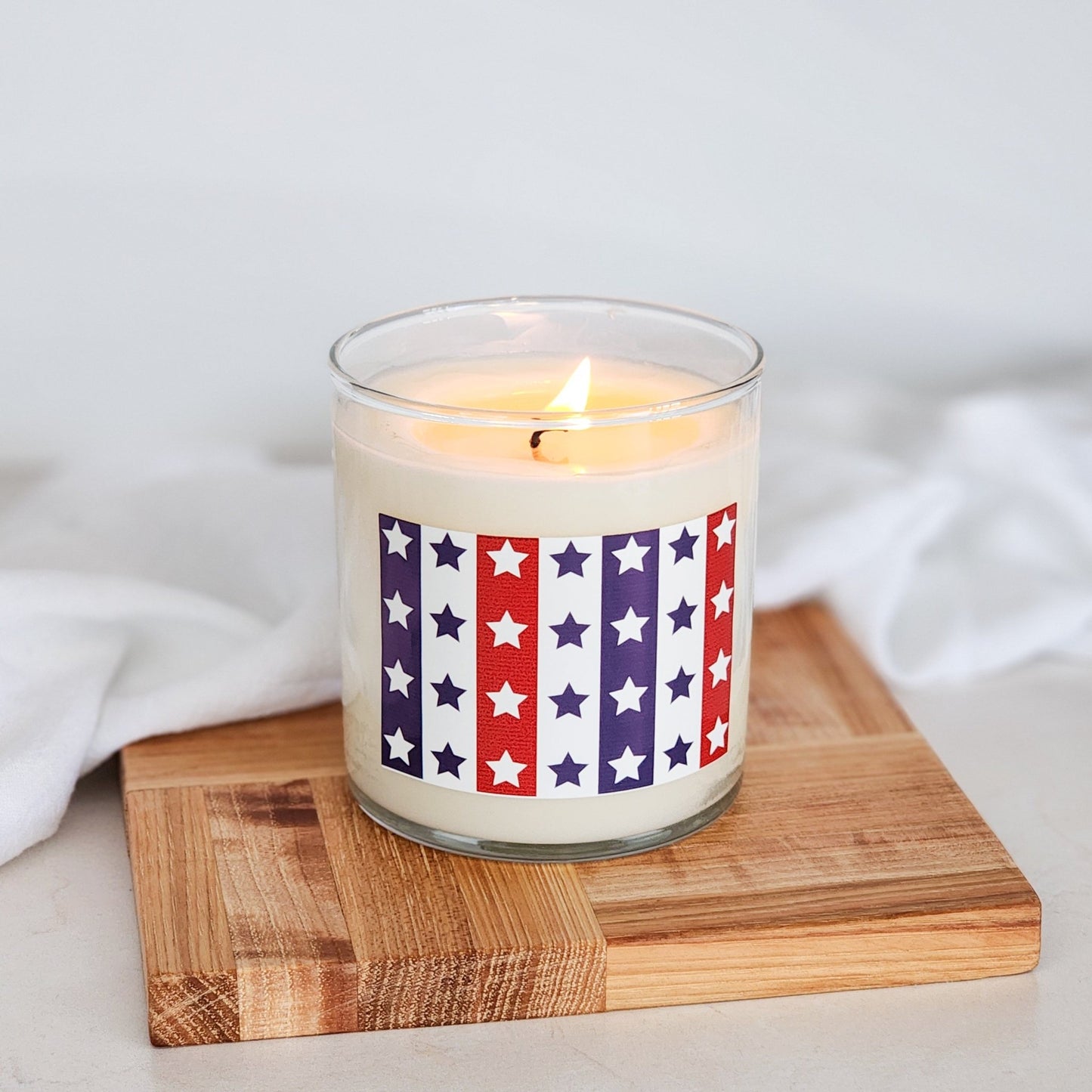 Patriotic Stars and Stripes Soy Candle - Abboo Candle Co