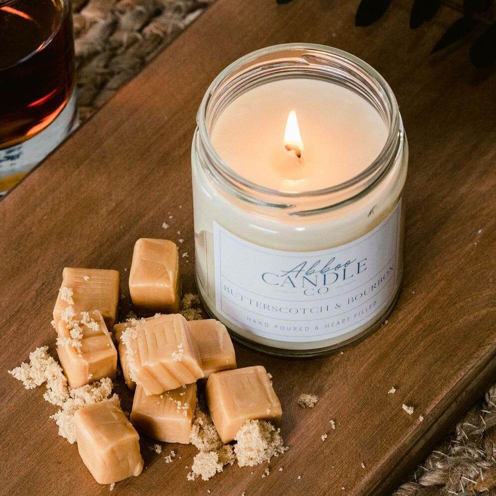 Butterscotch and Bourbon Soy Candle - Abboo Candle Co