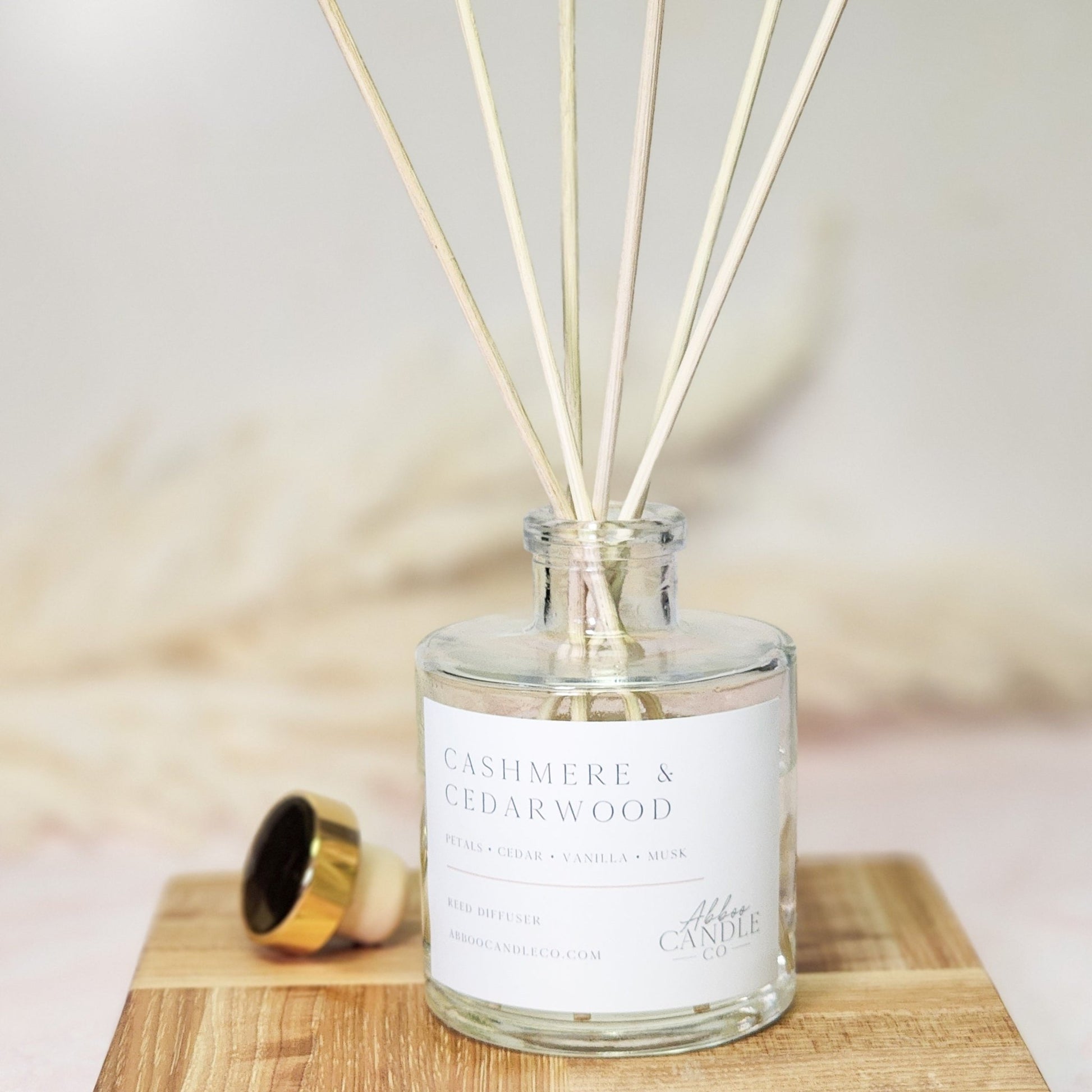 Cashmere and Cedarwood Reed Diffuser - Abboo Candle Co