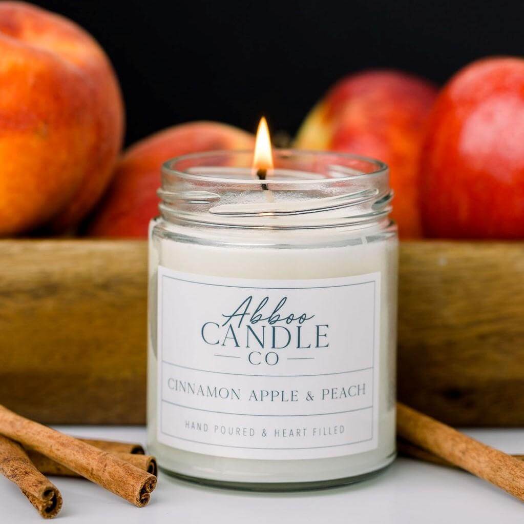 Cinnamon Apple and Peach Soy Candle - Abboo Candle Co
