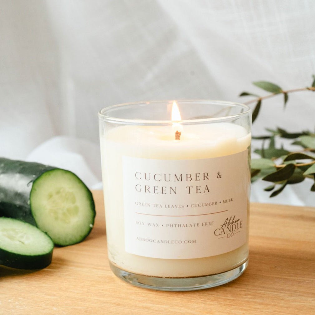 Cucumber and Green Tea Tumbler Soy Candle - Abboo Candle Co