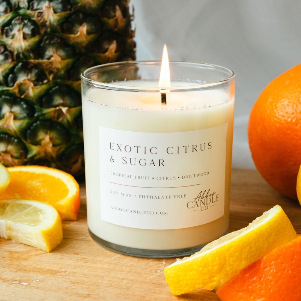 Exotic Citrus and Sugar Tumbler Soy Candle - Abboo Candle Co