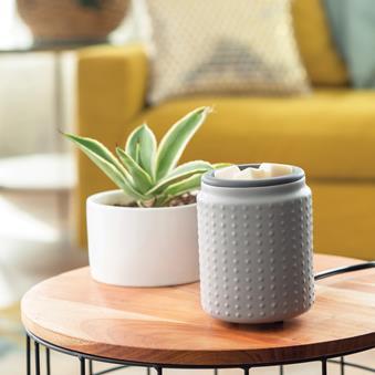 Flip Dish Wax Melt Warmer: Gray Hobnail - Abboo Candle Co