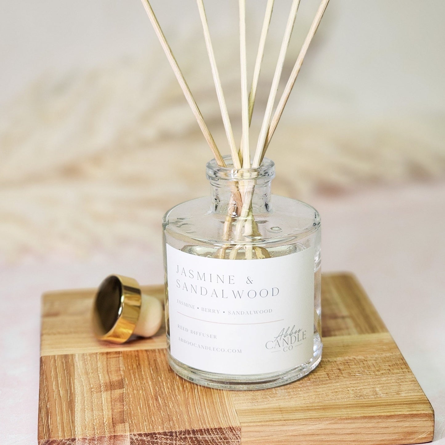 Jasmine and Sandalwood Reed Diffuser - Abboo Candle Co