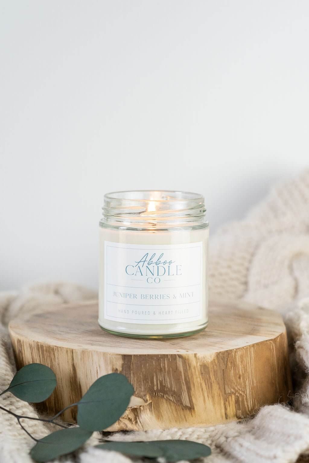 Juniper Berries and Mint Soy Candle - Abboo Candle Co