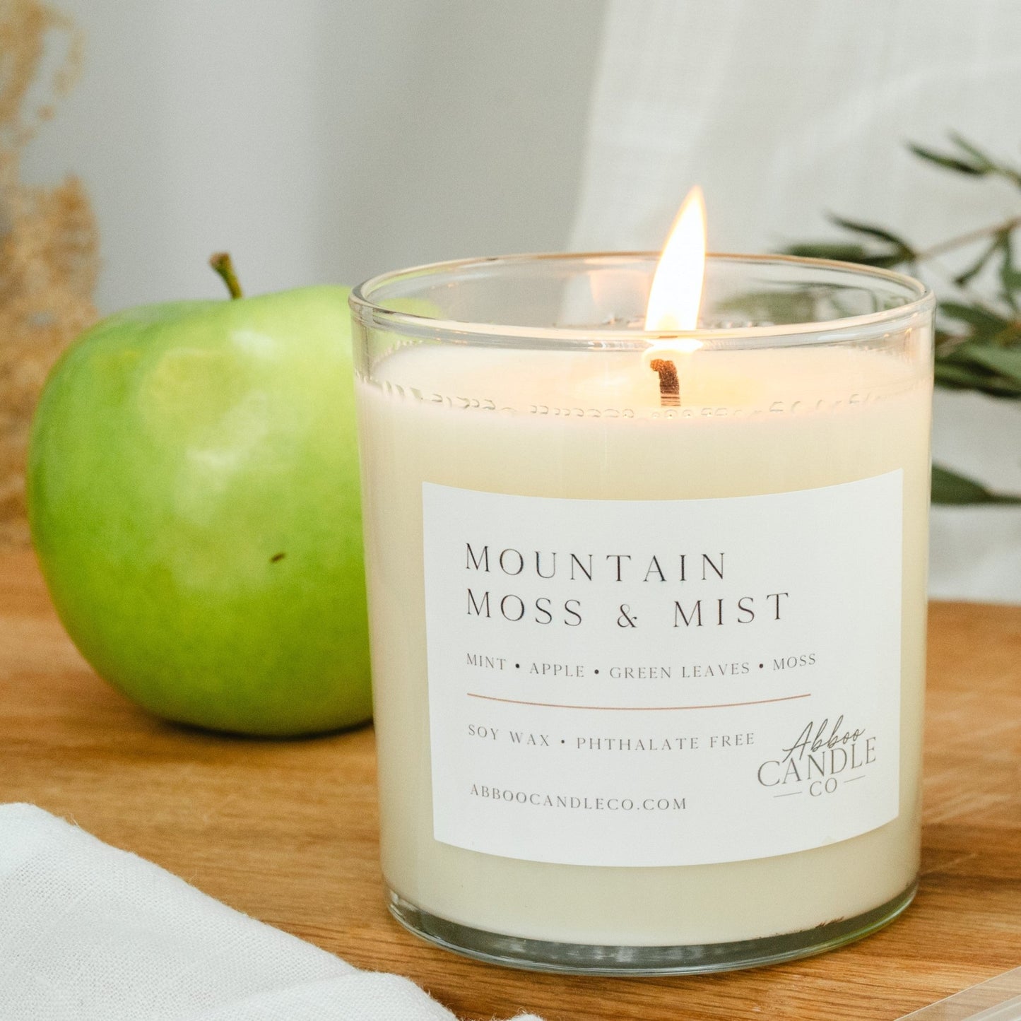 Mountain Moss and Mist Tumbler Soy Candle - Abboo Candle Co
