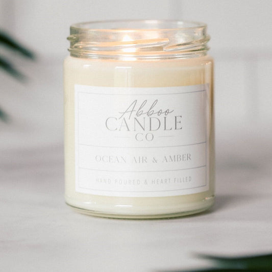 Ocean Air and Amber Soy Candle - Abboo Candle Co