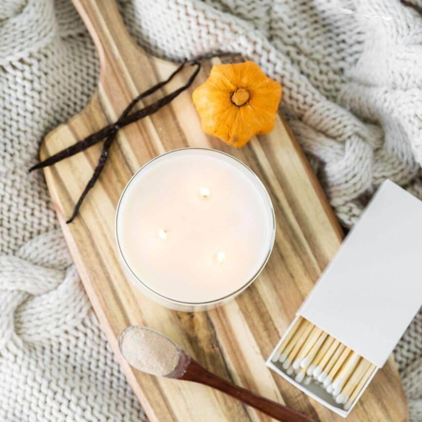 Pumpkin and Chai 3-Wick Soy Candle - Abboo Candle Co