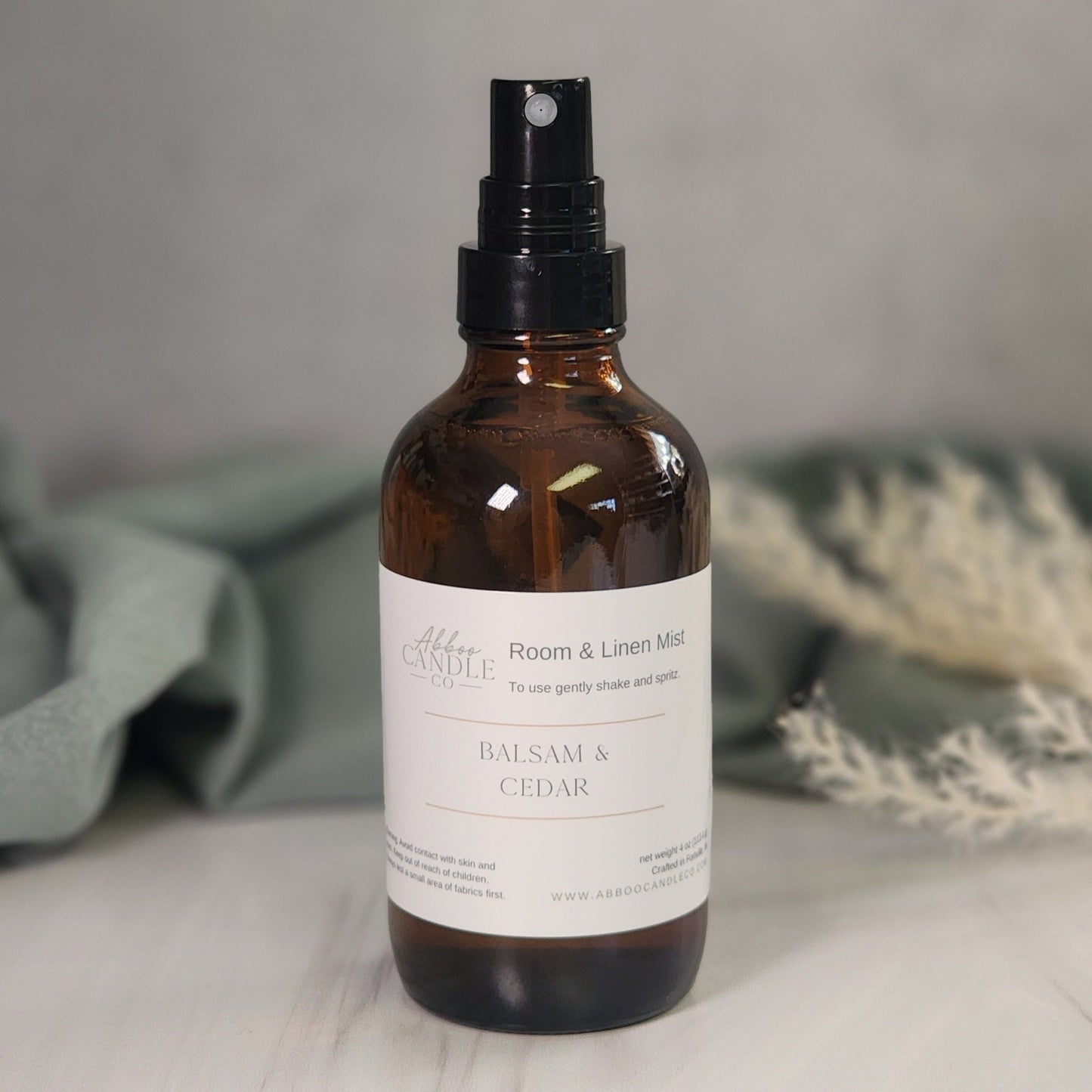Room and Linen Mist Spray - Balsam and Cedar - Abboo Candle Co