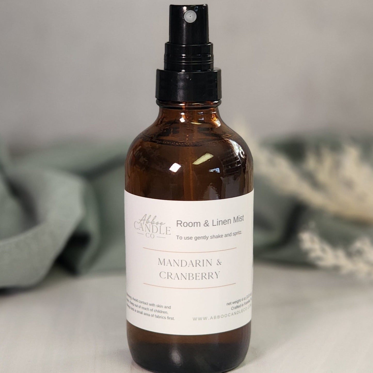 Room and Linen Mist Spray - Mandarin and Cranberry - Abboo Candle Co