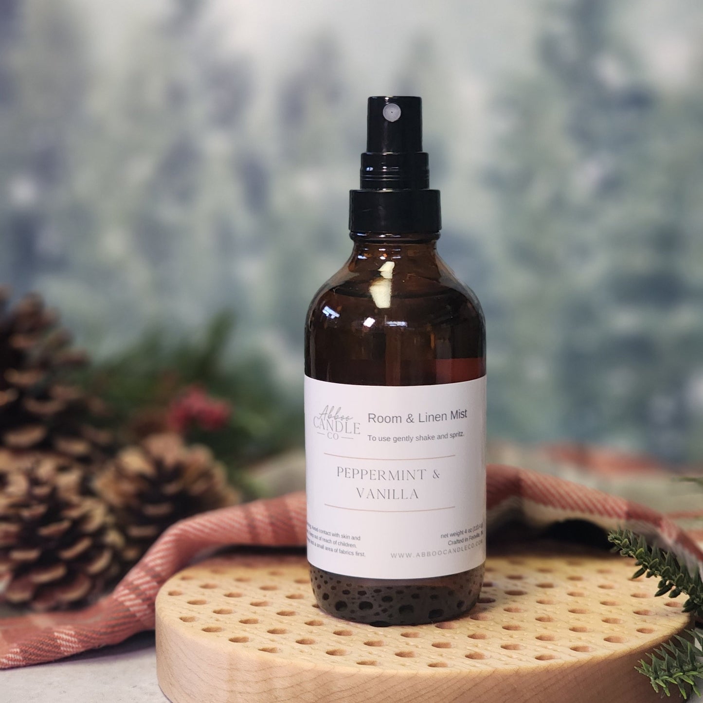 Room and Linen Mist Spray - Peppermint and Vanilla - Abboo Candle Co