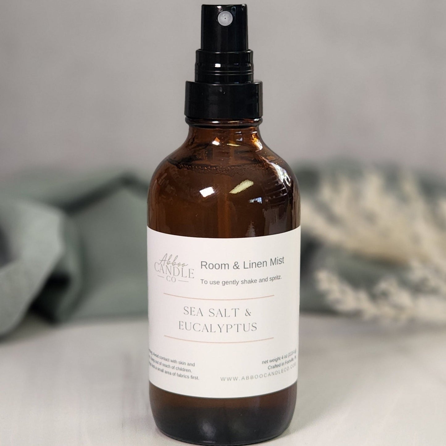 Room and Linen Mist Spray - Sea Salt and Eucalyptus - Abboo Candle Co