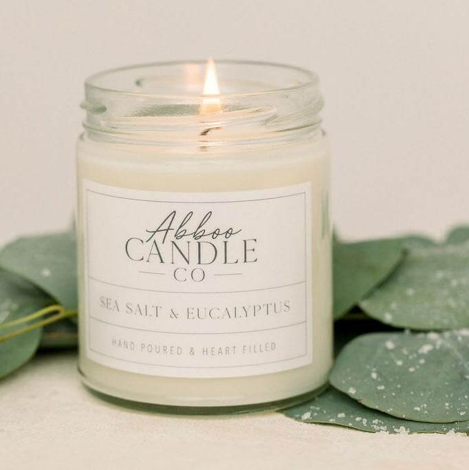 Sea Salt and Eucalyptus Soy Candle - Abboo Candle Co