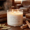 Leather and Bay Leaf 3 - Wick Candle - Abboo Candle Co