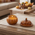 Mini Amber Glass Pumpkin Candle - Limited Edition