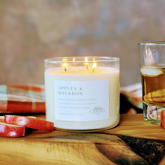 Apples and Bourbon 3 - Wick Soy Candle - Abboo Candle Co