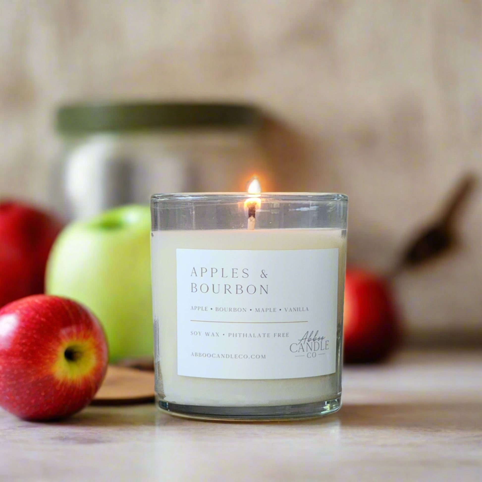 Apples and Bourbon Soy Tumbler Candle - Abboo Candle Co