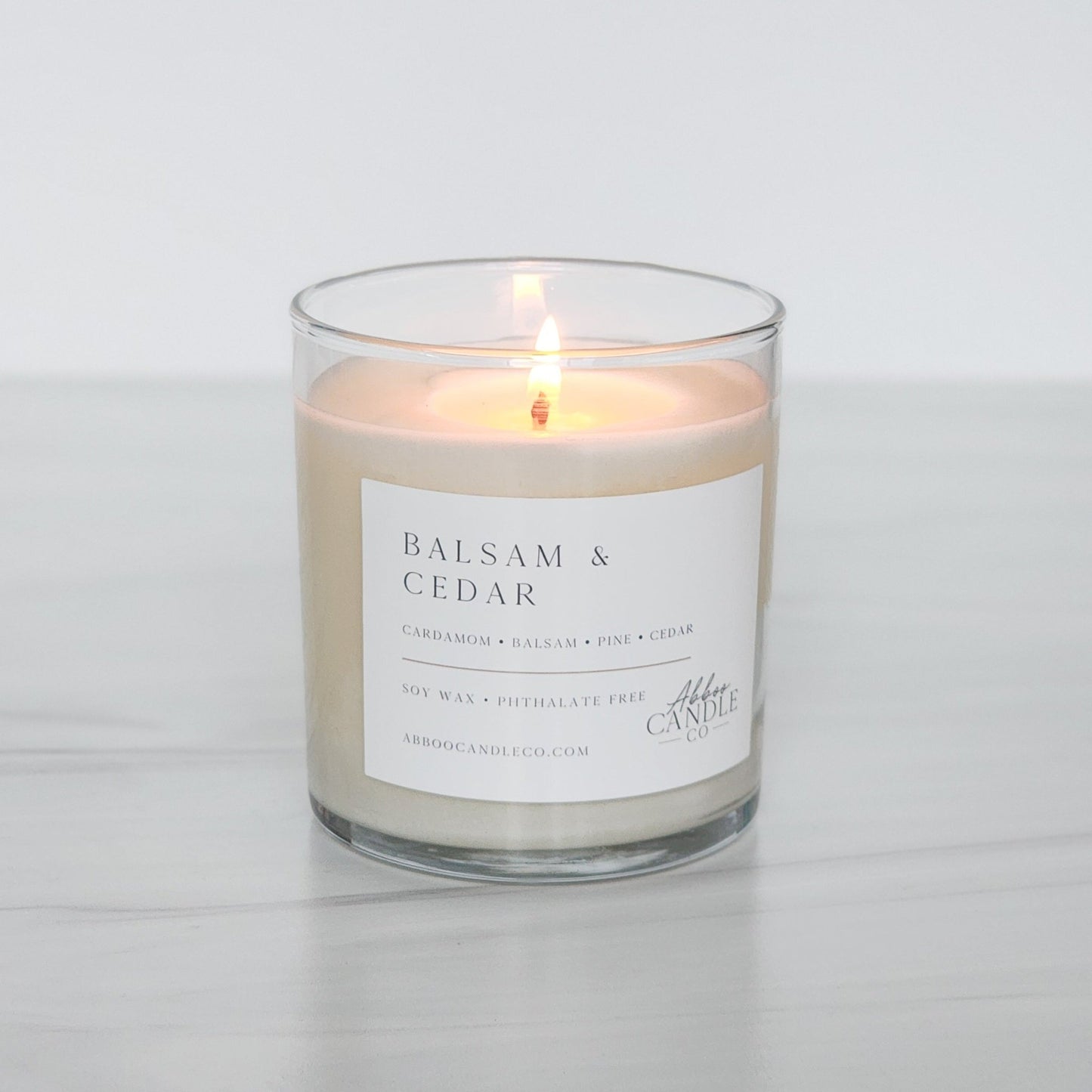 Balsam and Cedar Soy Tumbler Candle - Abboo Candle Co