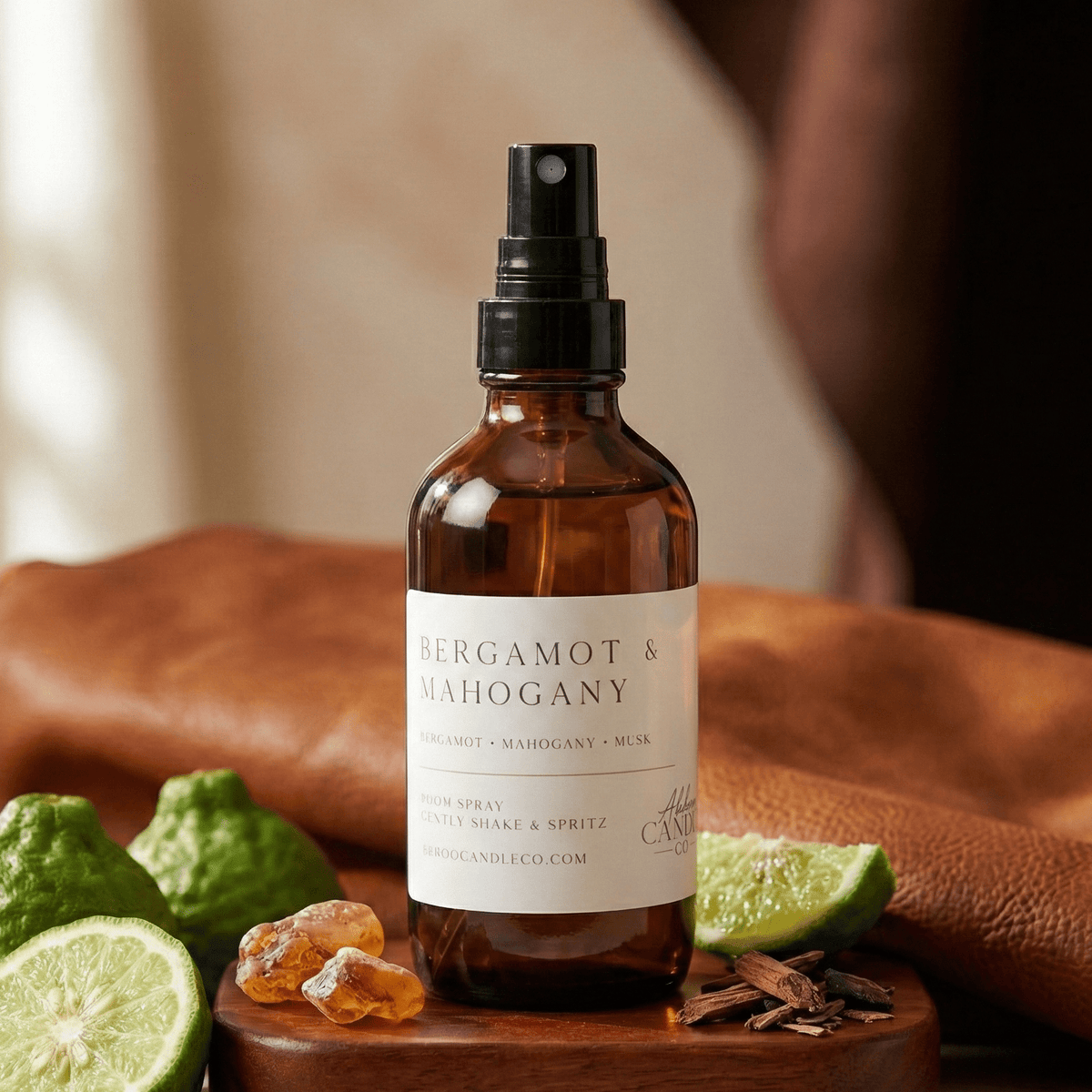 Bergamot & Mahogany Room Spray | Abboo Candle Co.