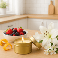 Berries and Blooms Gold Tin Soy Candle - Abboo Candle Co