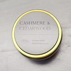 Cashmere and Cedarwood Gold Tin Soy Candle - Abboo Candle Co