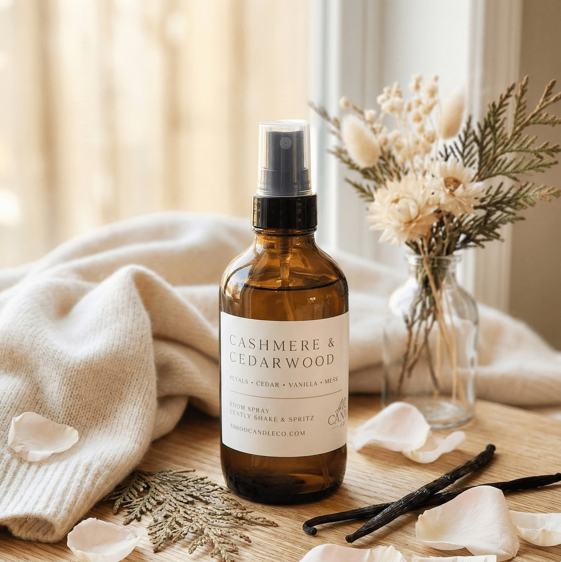 Cashmere and Cedarwood Room Spray - Abboo Candle Co