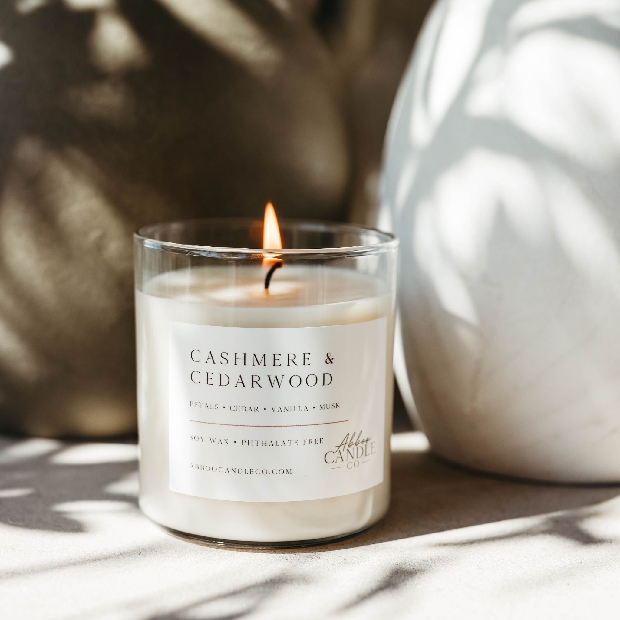 Cashmere & Cedarwood 13oz Soy Candle | #1 Bestseller | Abboo Candle Co