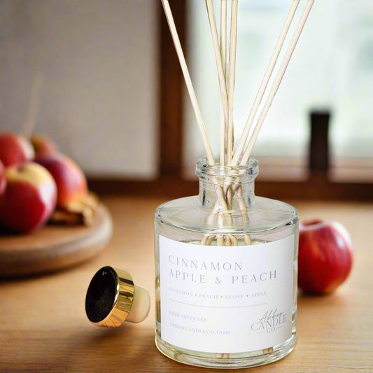 Cinnamon Apple and Peach Reed Diffuser - Abboo Candle Co