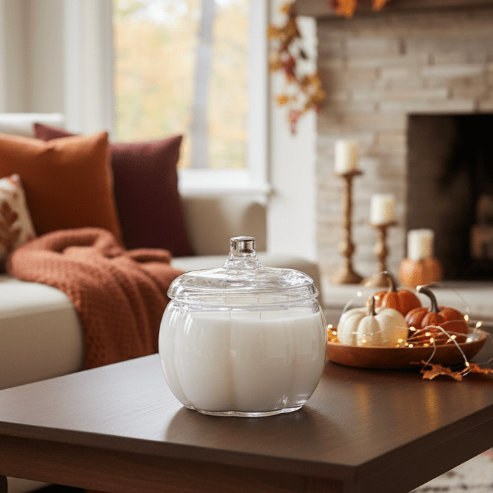 Clear Glass Pumpkin Candle - Limited Edition - Abboo Candle Co