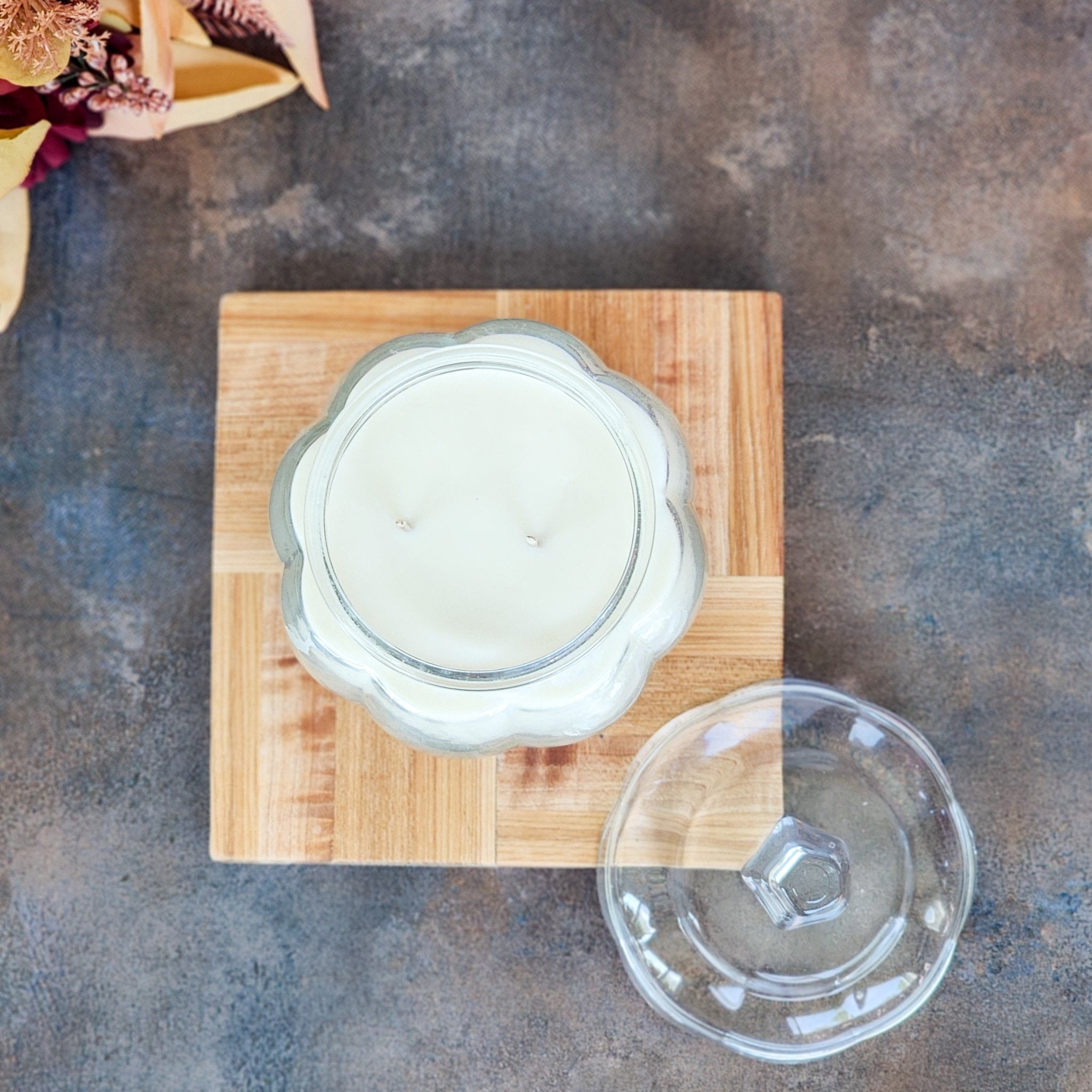 Clear Glass Pumpkin Candle - Limited Edition - Abboo Candle Co