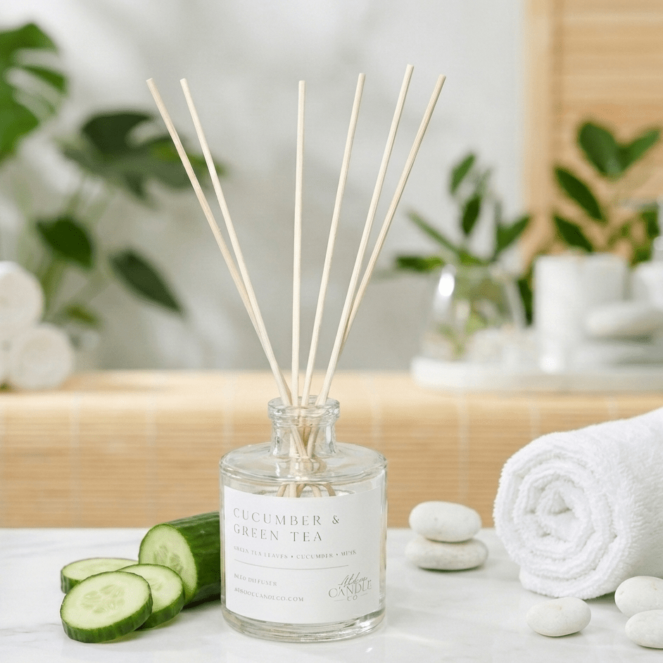 Cucumber and Green Tea Reed Diffuser - Abboo Candle Co