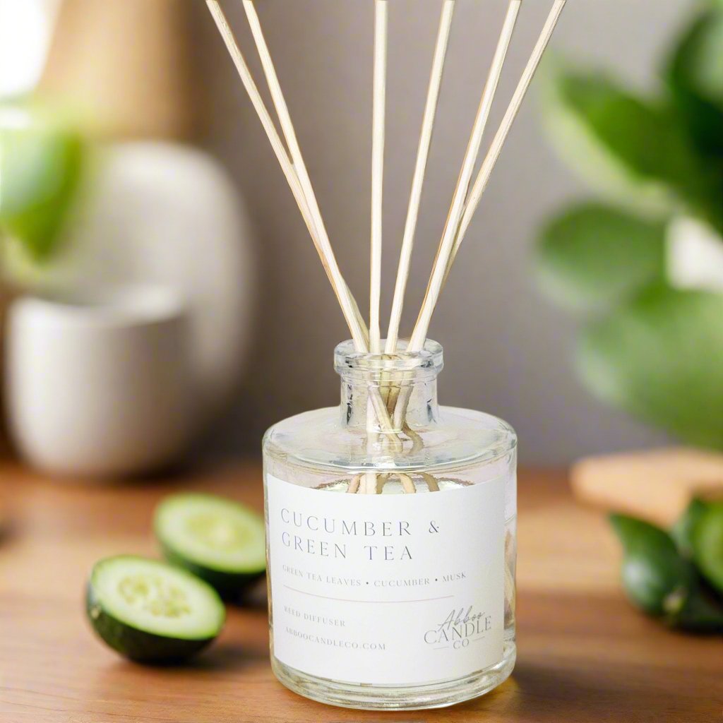 Cucumber & Green Tea Reed Diffuser | Abboo Candle Co