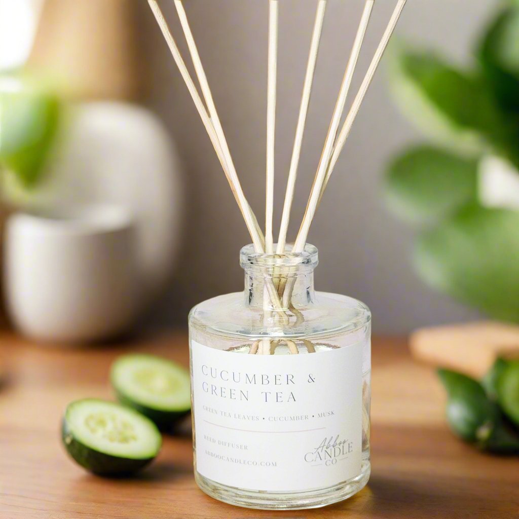 Cucumber and Green Tea Reed Diffuser - Abboo Candle Co