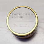 Exotic Citrus and Sugar Gold Tin Soy Candle - Abboo Candle Co