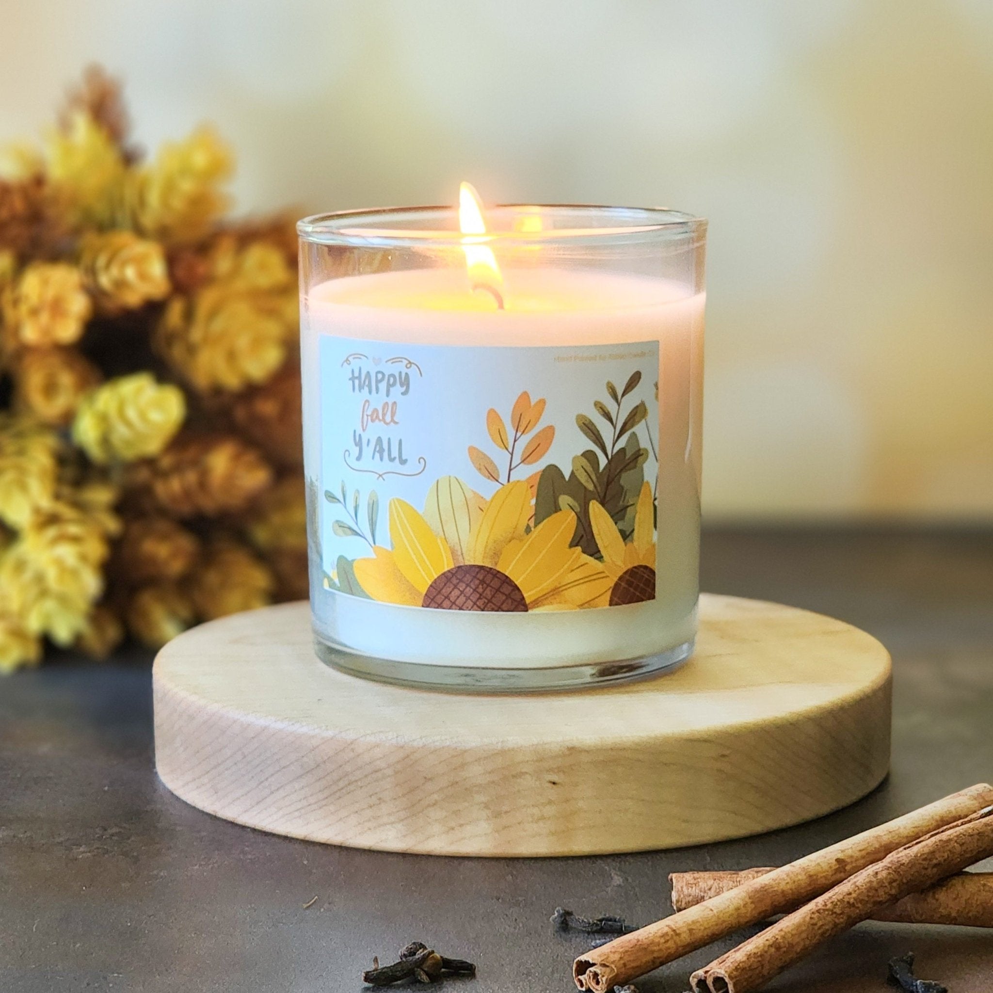 Happy Fall Y'All Soy Candle - Abboo Candle Co