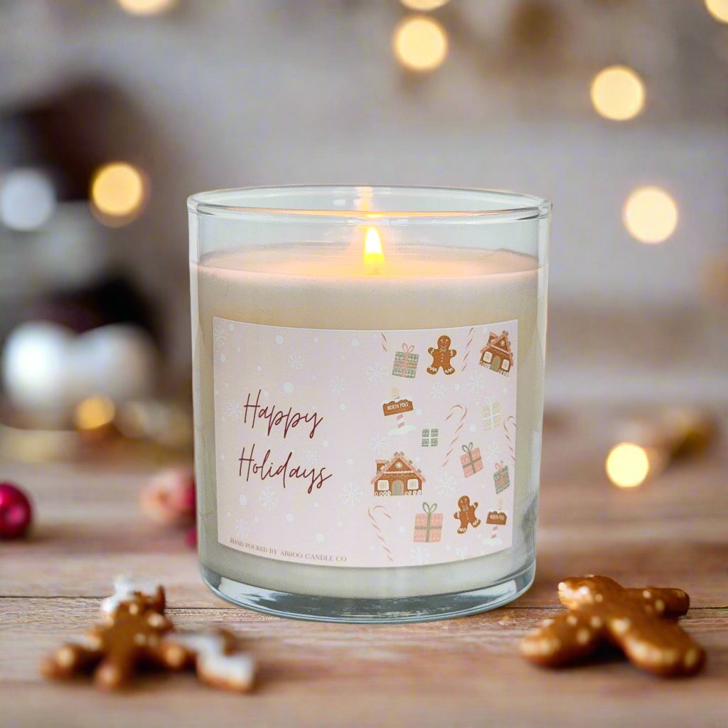 Happy Holidays Soy Tumbler Candle - Abboo Candle Co