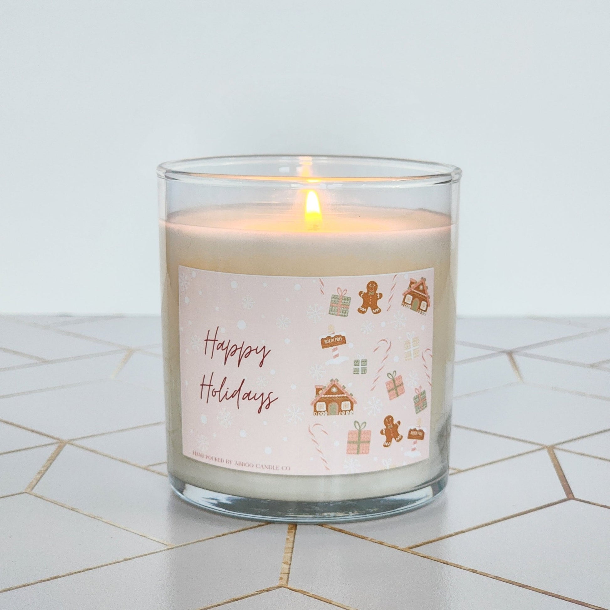 Happy Holidays Soy Tumbler Candle - Abboo Candle Co