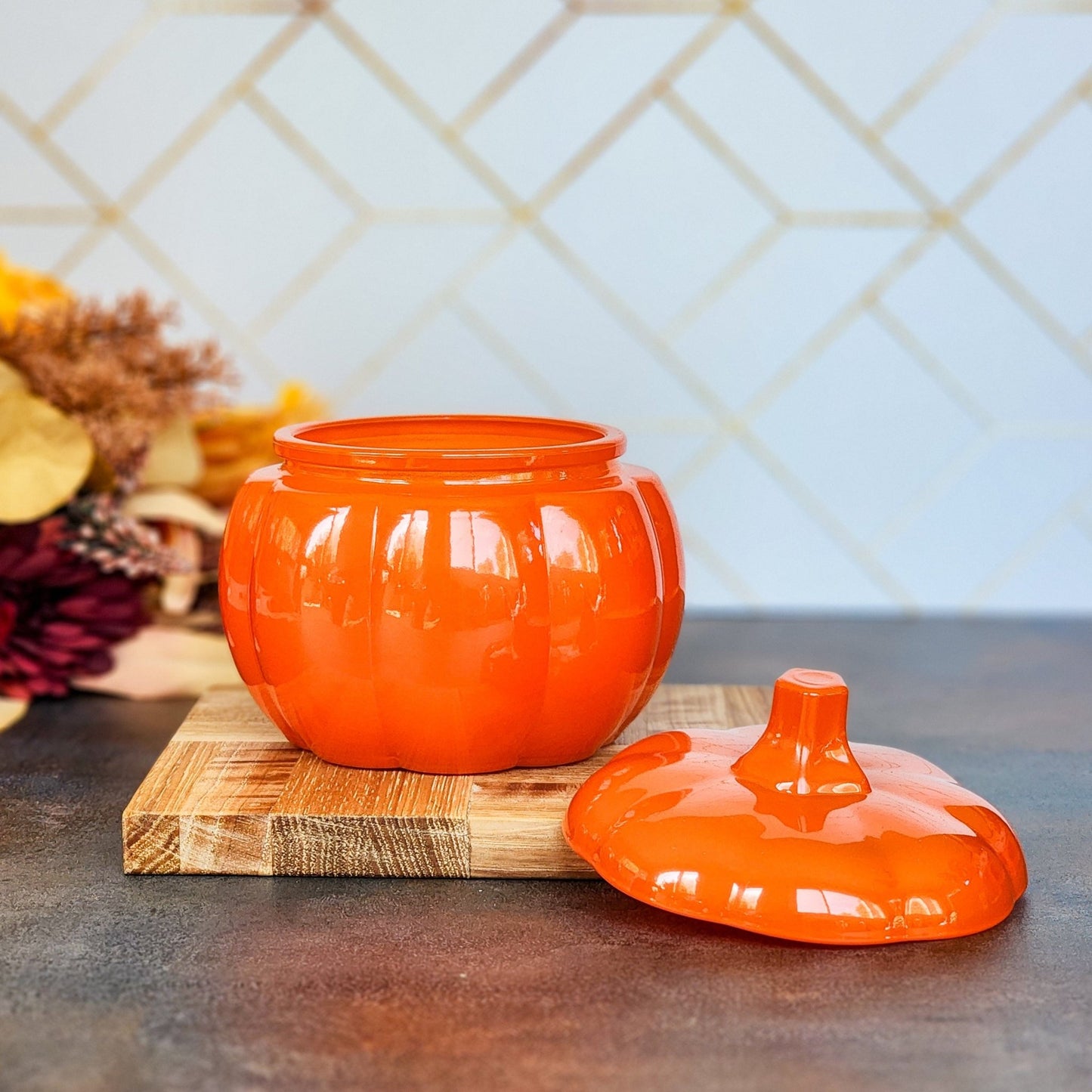 Harvest Orange Glass Pumpkin Candle - Limited Edition - Abboo Candle Co