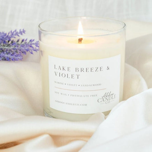 Lake Breeze and Violet Soy Tumbler Candle - Abboo Candle Co