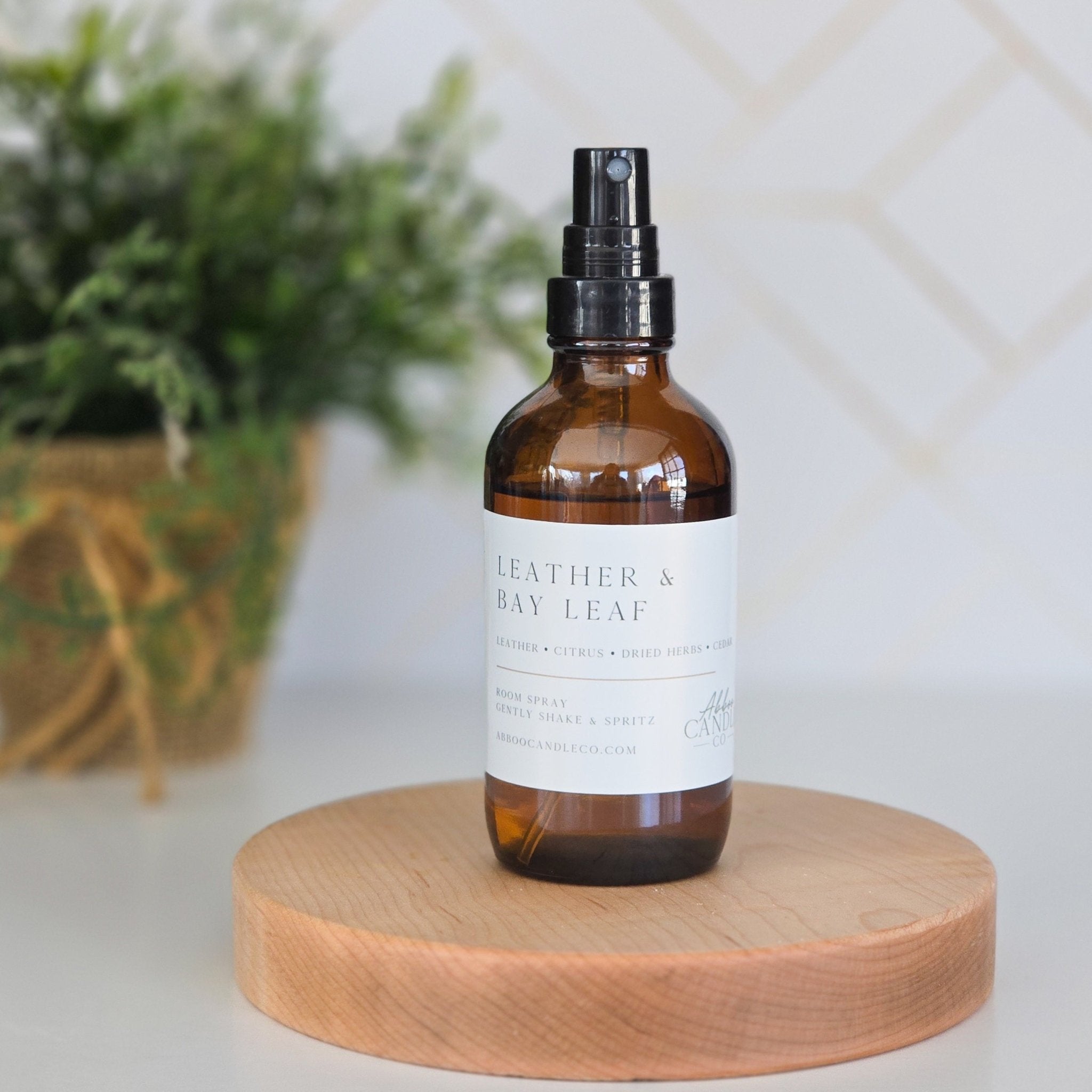Leather and Bay Leaf Room Spray - Abboo Candle Co