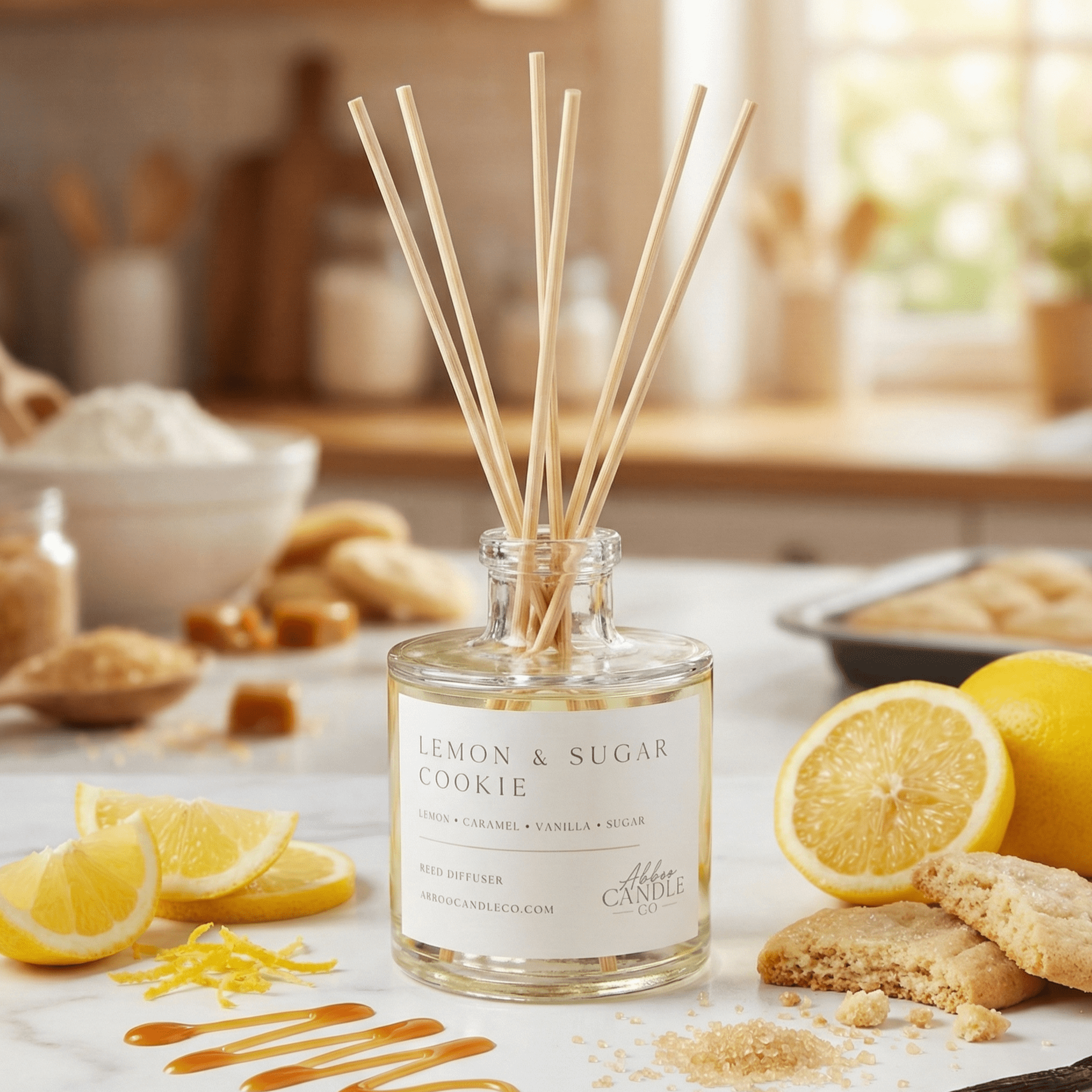 Lemon and Sugar Cookie Reed Diffuser - Abboo Candle Co