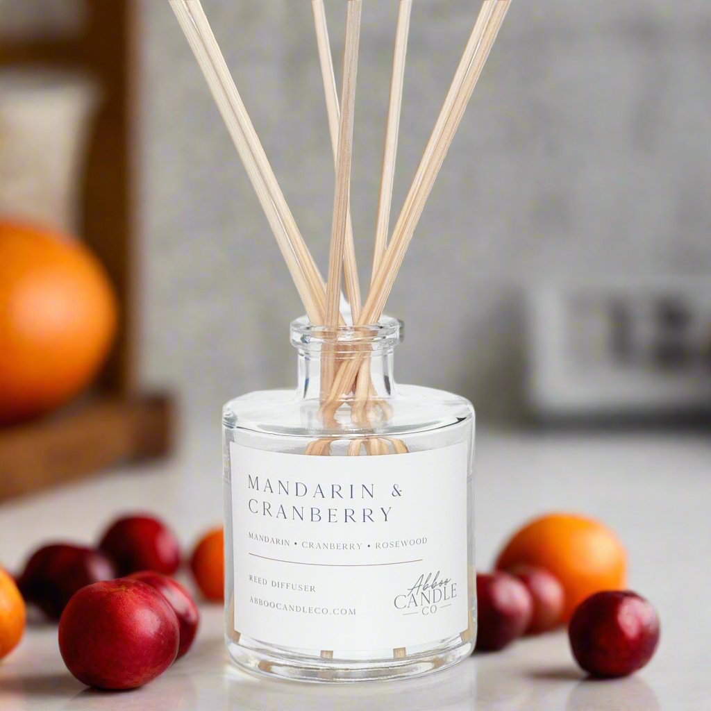 Mandarin and Cranberry Reed Diffuser - Abboo Candle Co