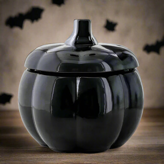 Midnight Black Glass Pumpkin Candle - Limited Edition - Abboo Candle Co