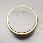 Ocean Air and Amber Gold Tin Soy Candle - Abboo Candle Co