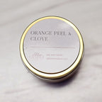 Orange Peel and Clove Gold Tin Soy Candle - Abboo Candle Co